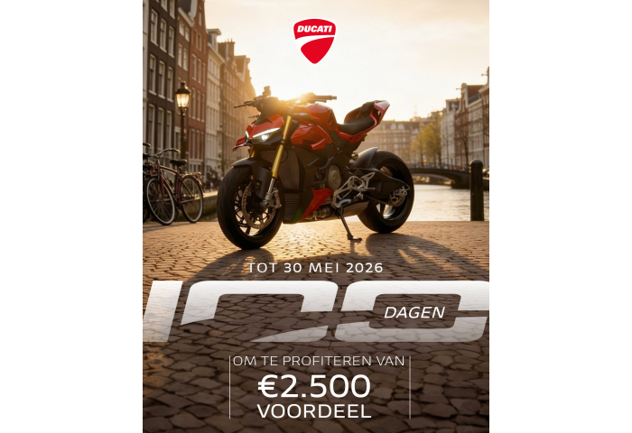 100 JAAR DUCATI, 100 DAGEN VOORDEEL! 