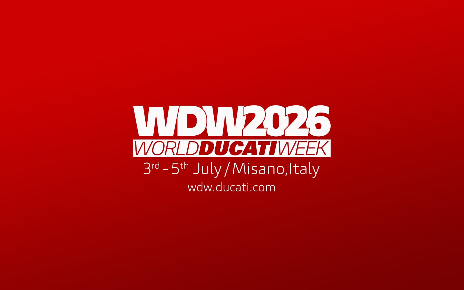 World Ducati Week 2026: van 3 tot 5 juli