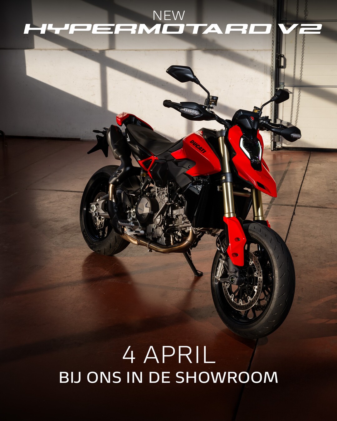De nieuwe Hypermotard V2 staat in de showroom!
