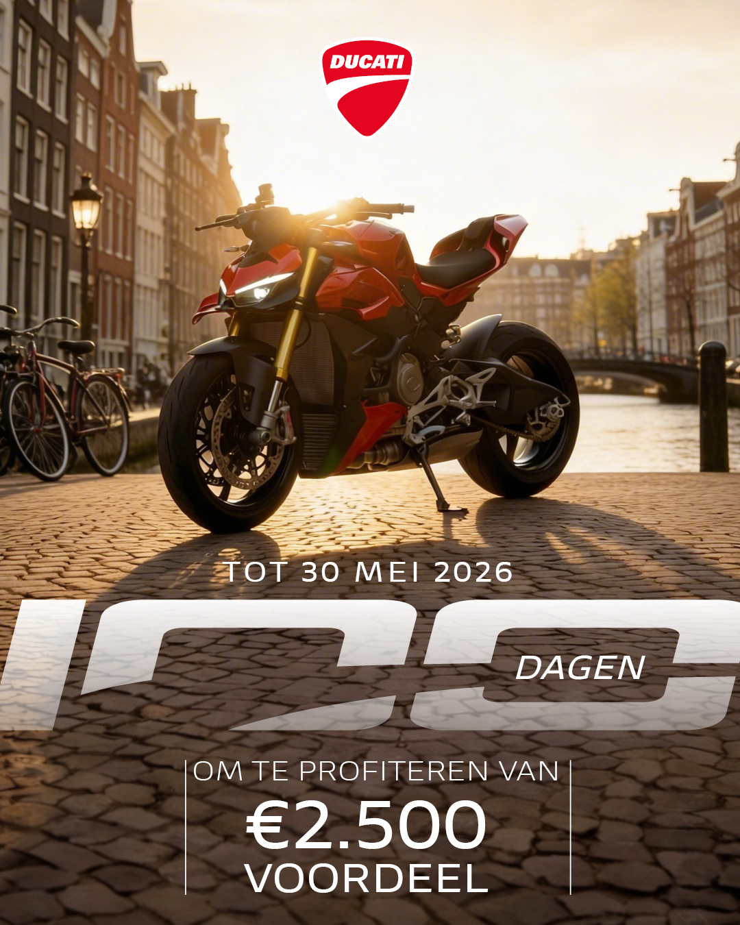 100 JAAR DUCATI, 100 DAGEN VOORDEEL! 